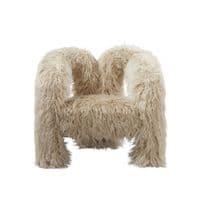 Anora Ivory Faux Fur Accent Lounge Chair - 25LD