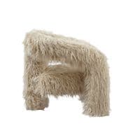 Anora Ivory Faux Fur Accent Lounge Chair - 25LD