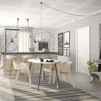 Calvino Display Cabinet in High Gloss White & Walnut - furniturefactor.co.uk
