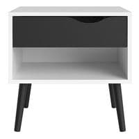 Calvino Display Cabinet in High Gloss White & Walnut - furniturefactor.co.uk