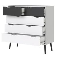 Calvino Display Cabinet in High Gloss White & Walnut - furniturefactor.co.uk