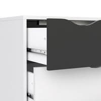 Calvino Display Cabinet in High Gloss White & Walnut - furniturefactor.co.uk