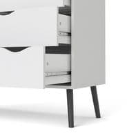 Calvino Display Cabinet in High Gloss White & Walnut - furniturefactor.co.uk