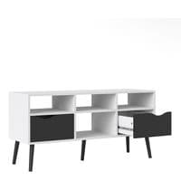 Calvino Display Cabinet in High Gloss White & Walnut - furniturefactor.co.uk