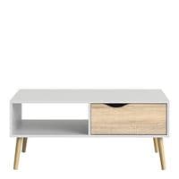 Calvino Display Cabinet in High Gloss White & Walnut - furniturefactor.co.uk
