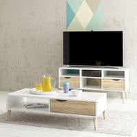 Calvino Display Cabinet in High Gloss White & Walnut - furniturefactor.co.uk