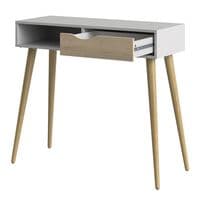 Calvino Display Cabinet in High Gloss White & Walnut - furniturefactor.co.uk