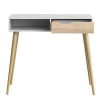 Calvino Display Cabinet in High Gloss White & Walnut - furniturefactor.co.uk