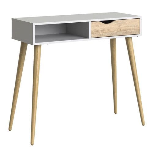 Anslo White & Oak 1 Drawer, 1 Shelf Console Table FG7047538849AK