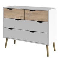 Calvino Display Cabinet in High Gloss White & Walnut - furniturefactor.co.uk