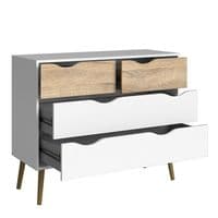 Calvino Display Cabinet in High Gloss White & Walnut - furniturefactor.co.uk