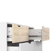 Calvino Display Cabinet in High Gloss White & Walnut - furniturefactor.co.uk