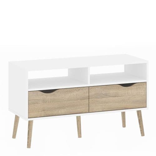 Anslo White & Oak 2 Drawer TV Unit FG7047538349AK