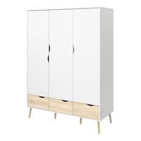 Calvino Display Cabinet in High Gloss White & Walnut - furniturefactor.co.uk