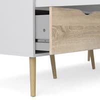 Calvino Display Cabinet in High Gloss White & Walnut - furniturefactor.co.uk
