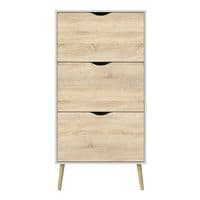 Calvino Display Cabinet in High Gloss White & Walnut - furniturefactor.co.uk