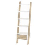 Calvino Display Cabinet in High Gloss White & Walnut - furniturefactor.co.uk