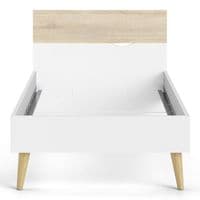 Calvino Display Cabinet in High Gloss White & Walnut - furniturefactor.co.uk