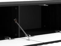 Antibes Black Slat Effect Wall Mounted Floating Wide 192cm Large TV Entertainment Unit 11014662 RZ