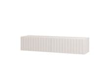 Antibes White Slat Effect Wall Mounted Floating Wide 154cm Large TV Entertainment Unit 11014661 RZ