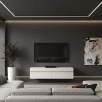 Arles Cashmere And Oak Effect Wall Mounted Floating Wide Large TV Entertainment Unit 11013551 RZ