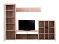 Arno Grey And White Oak Effect Entertaiment Media Centre Wall TV Cabinet - 11008760 S/O