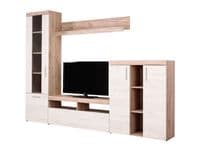 Arno Grey And White Oak Effect Entertaiment Media Centre Wall TV Cabinet - 11008760 S/O