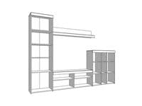 Arno Grey And White Oak Effect Entertaiment Media Centre Wall TV Cabinet - 11008760 S/O