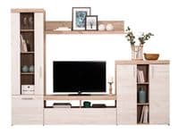Arno Grey And White Oak Effect Entertaiment Media Centre Wall TV Cabinet - 11008760 S/O
