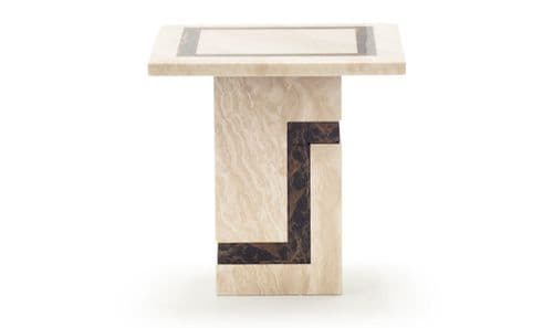 Arpino High Gloss Cream Marble Lamp Table 218VD459