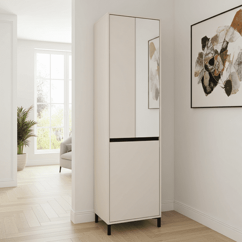 Arran Cashmere Taupe Slim Narrow Shallow Depth Wardrobe for Small Spaces 11014467 RZ