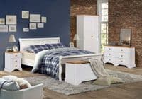 Arrie Assembled Oak Veneer & White 3+3 Drawer Wide Chest AB119