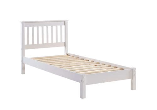 Arrie Part Asembled Oak Veneer & White 3'0" Slatted Lowend Bedstead AB300LE