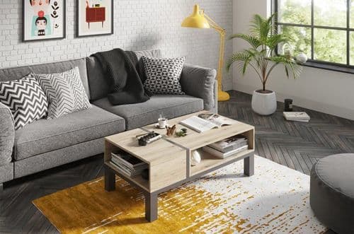 Arteno Oak And Grey Storage Coffee Table ARSZ7