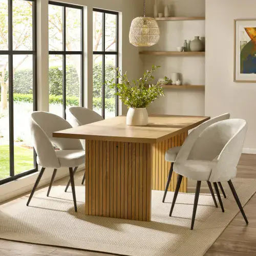 Arun Light Oak Effect Rectangular Dining Table - 25JB