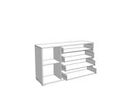 Ascalon Artisan Oak Effect And Black 4 Drawer Sideboard Dresser - 11013063 RZ