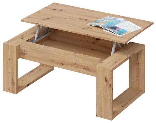 Aspen Oak Effect Coffee Table with Lift up Storage - 001643W S/O
