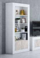 Cellini White High Gloss Bookcase with Gloss Door - Storage shelves S12