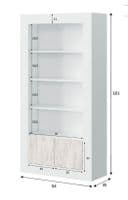 Cellini White High Gloss Bookcase with Gloss Door - Storage shelves S12