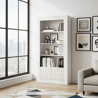 Cellini White High Gloss Bookcase with Gloss Door - Storage shelves S12