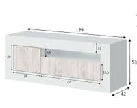 Aspen Tall TV Cabinet Entertainment Unit in White with White Wood Effect 3075RZ