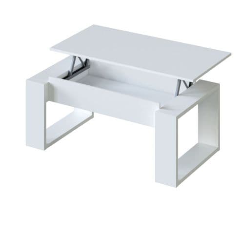 Aspen White Coffee Table with Lift up Storage