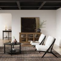 Aspenelle White And Tweed Accent Lounge Chair - 25LD
