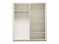Astor Mirrored 4 Door Grey Oak and White Gloss Wardrobe With Shelves And Hanging Space - 11008706