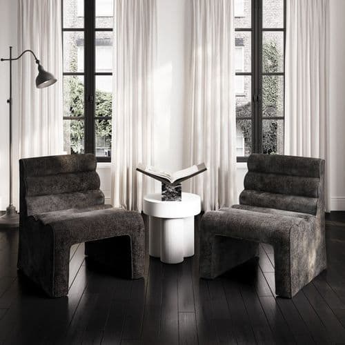 Astralis White Round Side Table - 25LD