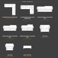 Athena Sofas in Multiple Sizes & Fabrics LEBUS