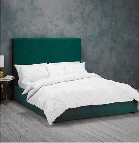 Aubagne Forest Green Velvet King Size Bed 22LD175