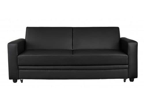 Aubusson Black Faux Leather Sofa Bed 17LD513