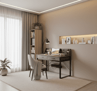 Walnut Effect Study Desk with Drawers 

