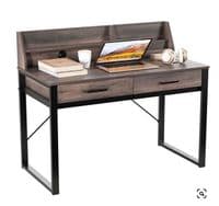 Walnut Effect Study Desk with Drawers 

